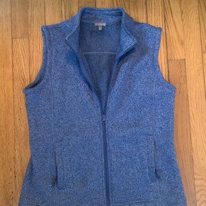 T by Talbots Blue Zip-Up Vest with Pockets, PM